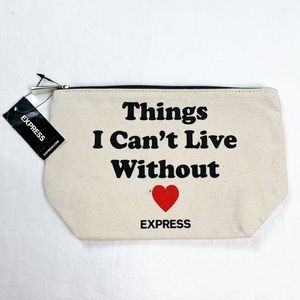 Express Things I Can't Live Without Canvas Makeup Bag